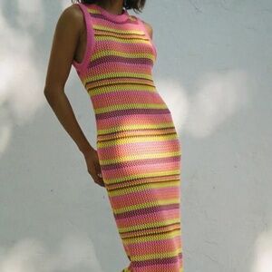 crochet colorful maxi dress